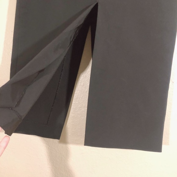 Theory Solid Black Double Split Hem Skirt Size 2 Office Work Career - Picture 5 of 12